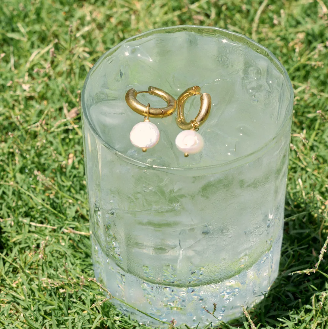 Freshwater Pearl Hoops