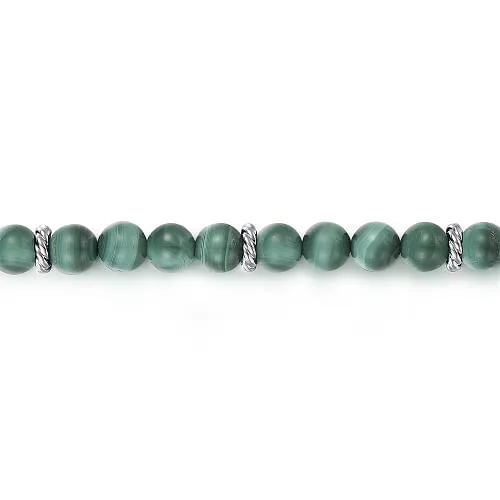Gabriel & Co | 925 Sterling Silver and Malachite Beaded Bracelet