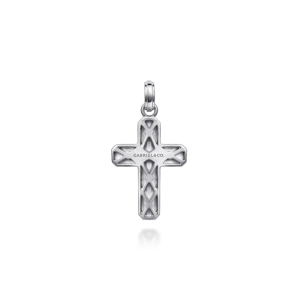 Gabriel & Co. 925 Sterling Silver Brushed Cross Pendant