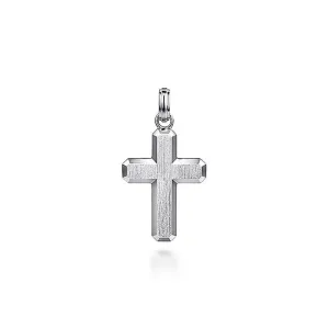 Gabriel & Co. 925 Sterling Silver Brushed Cross Pendant