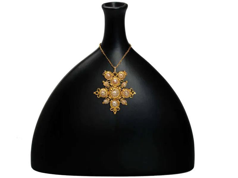 Georgian Natural Saltwater Pearl Pendant