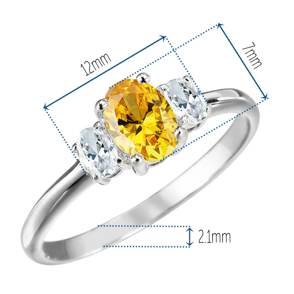 Glowing Embers Oval Trilogy Ring