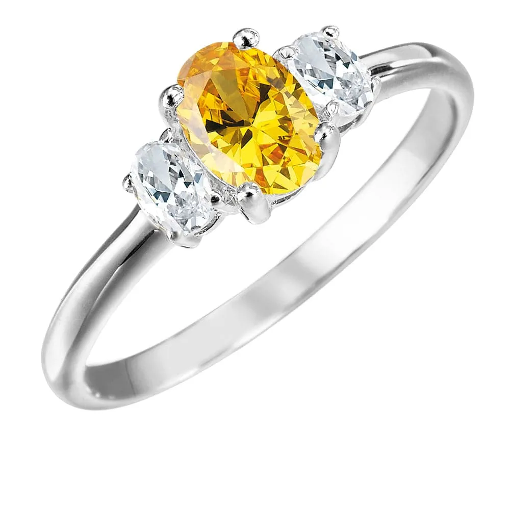 Glowing Embers Oval Trilogy Ring