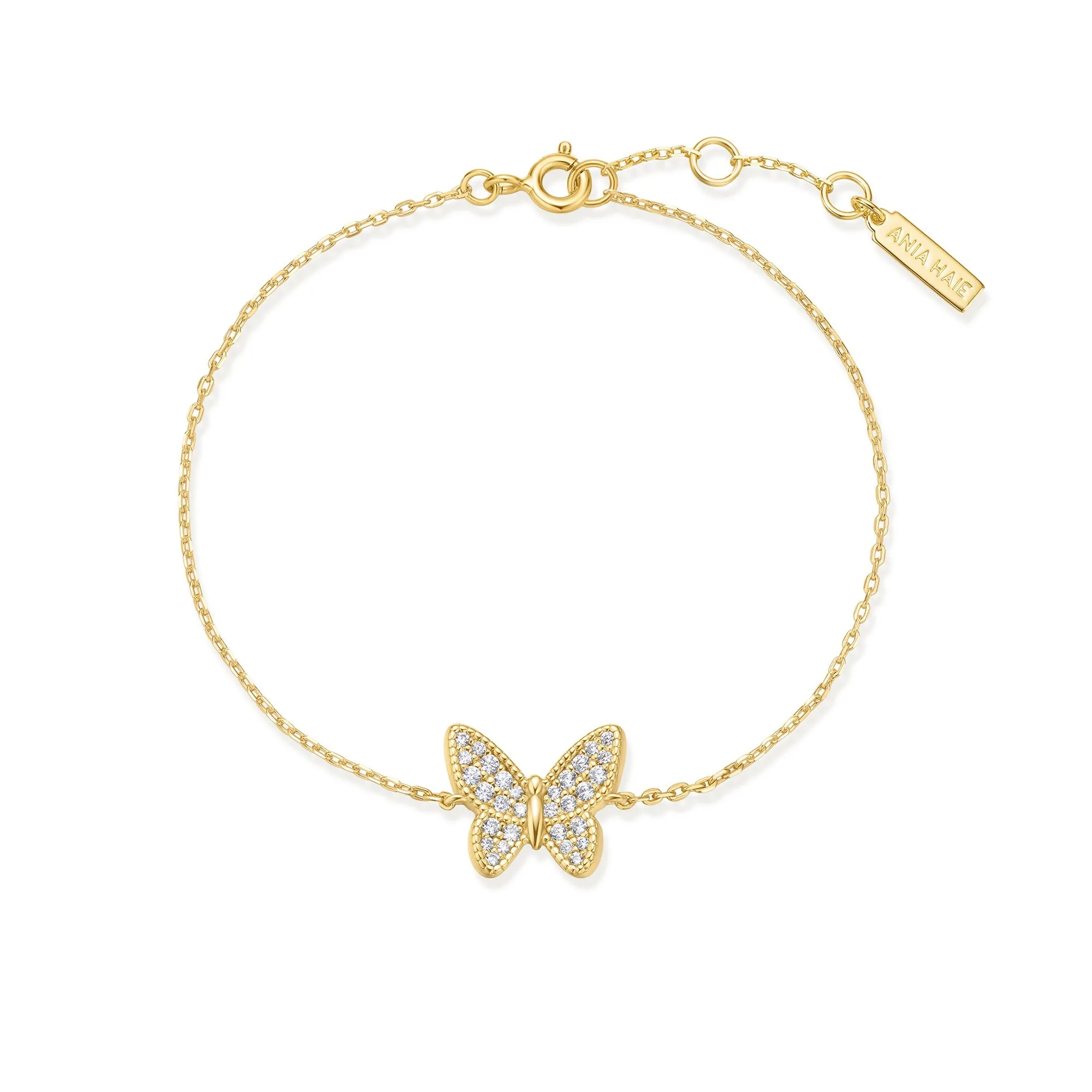 Gold Butterfly Pave Bracelet