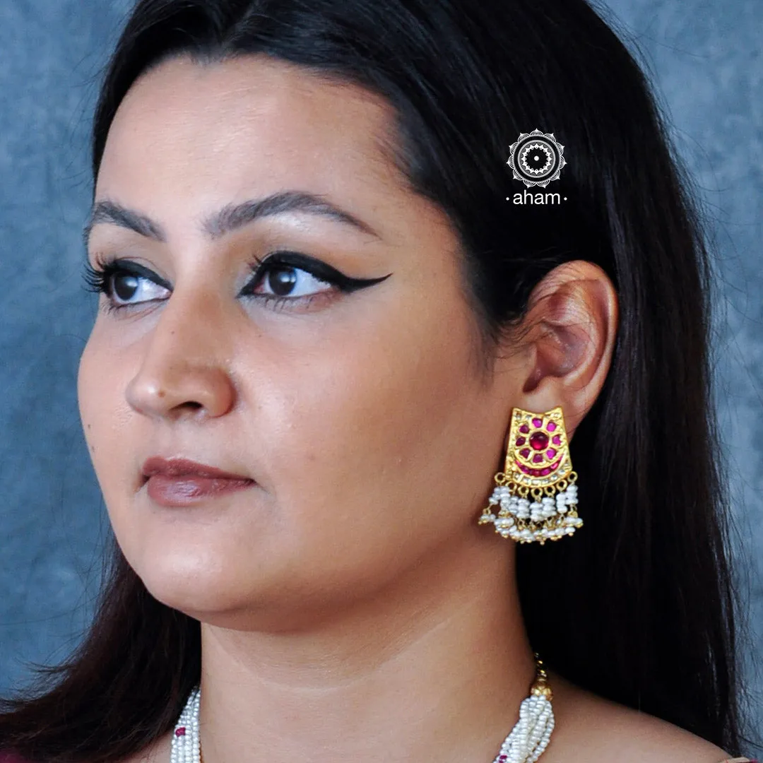 Gold Polish Kundan Festive Earring