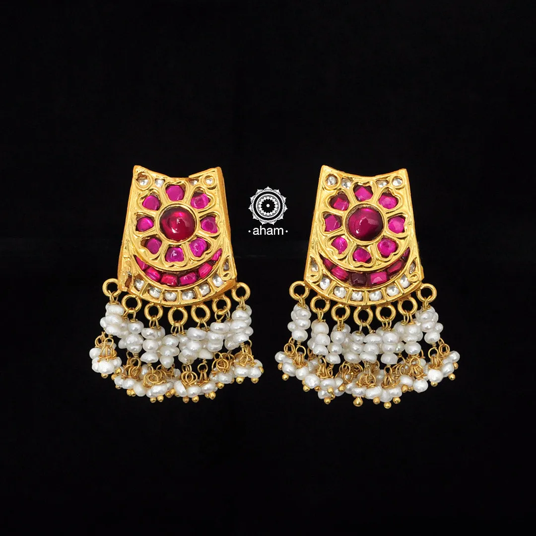 Gold Polish Kundan Festive Earring