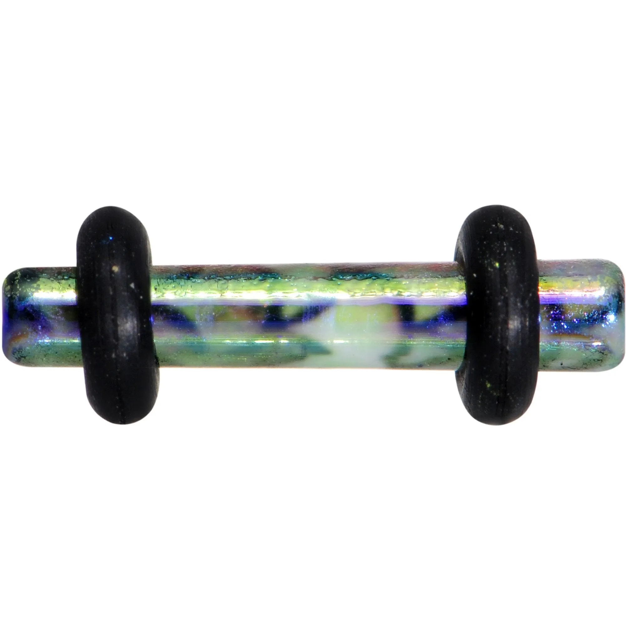 Green Blue Acrylic Mermaid Scale Straight Plug Set 14 Gauge to 8 Gauge