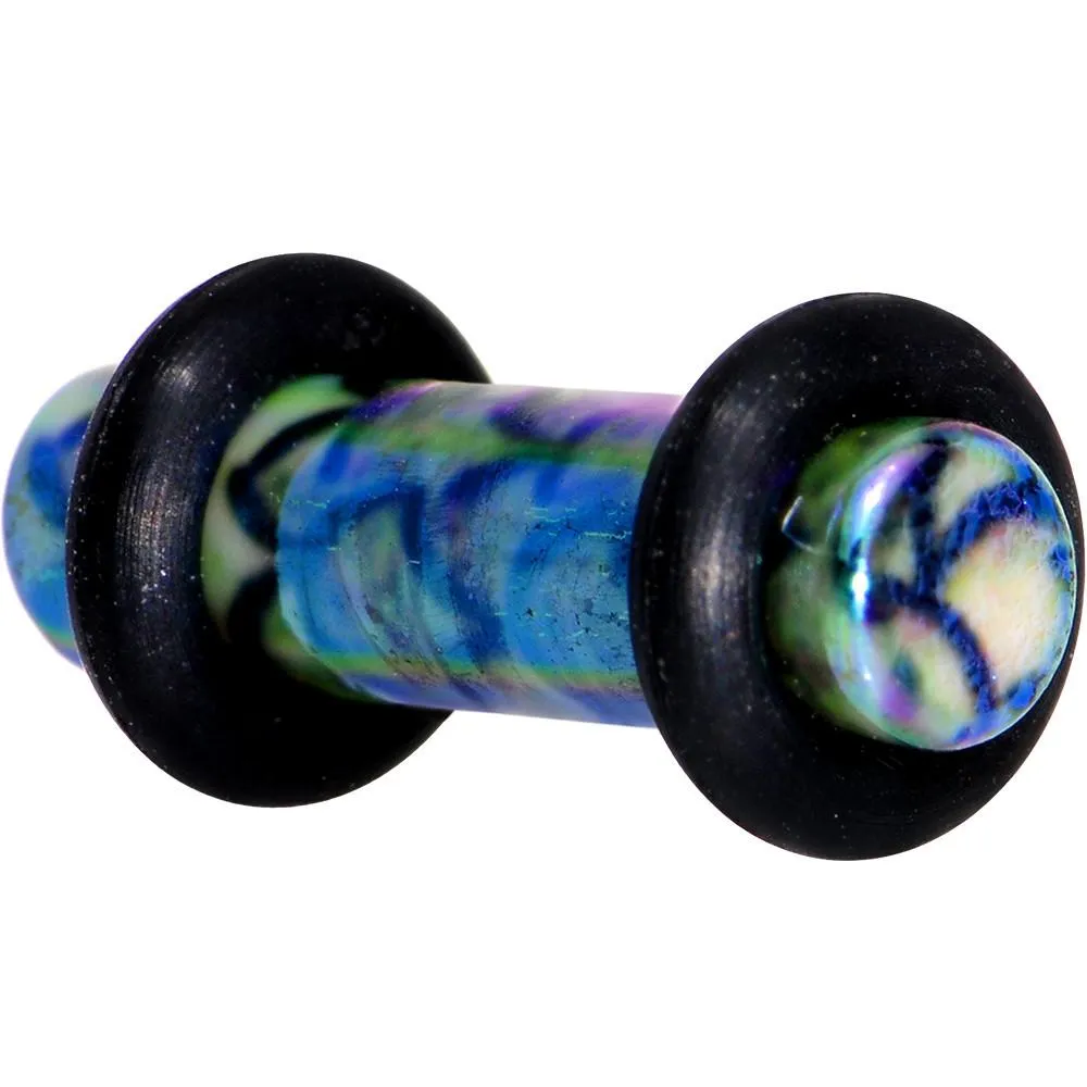 Green Blue Acrylic Mermaid Scale Straight Plug Set 14 Gauge to 8 Gauge