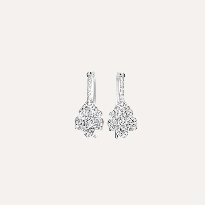 Hulchi Belluni Monoi Earrings in 18k White Gold with Diamonds