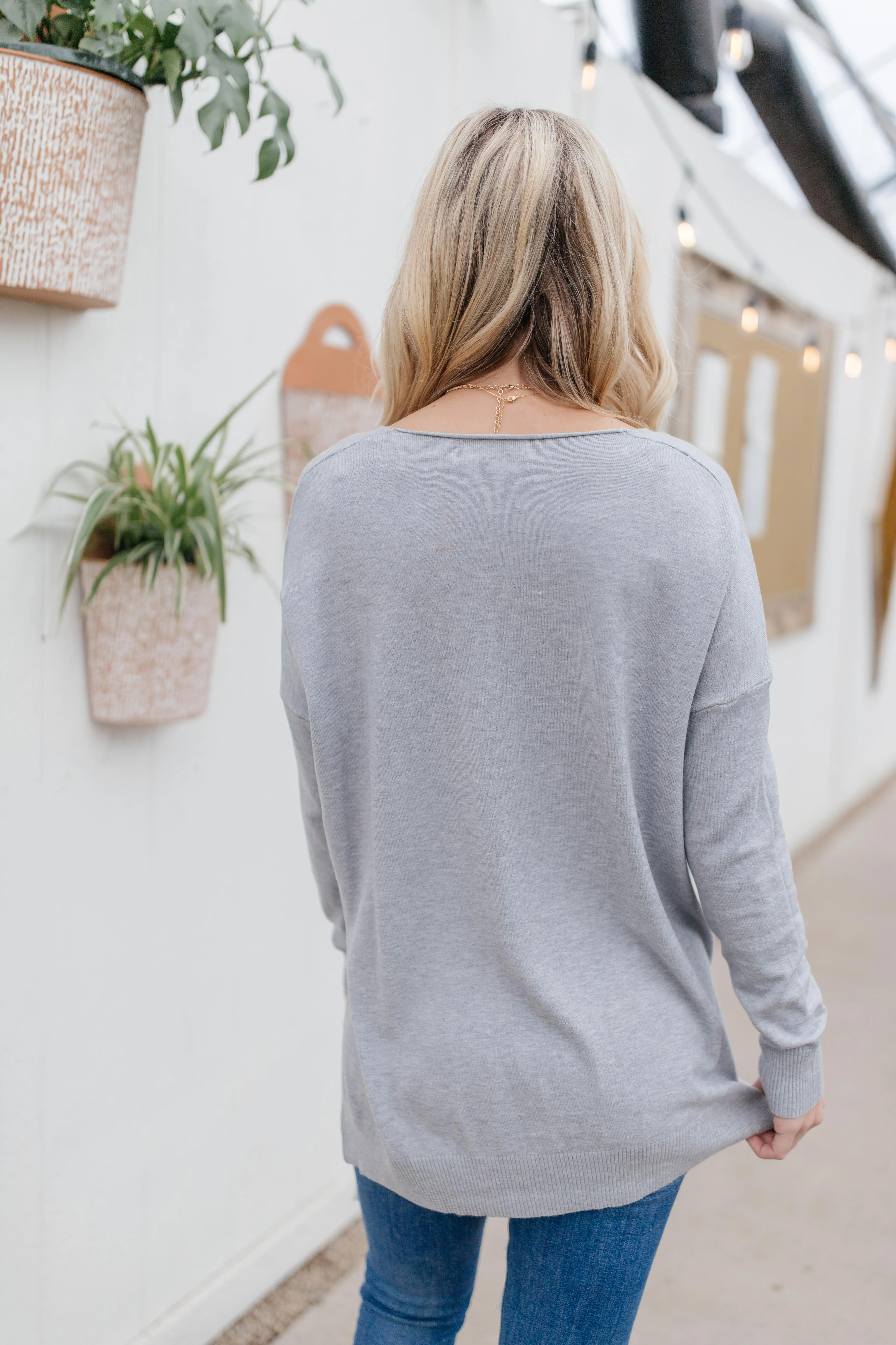 In Line Sweater in Heather Gray