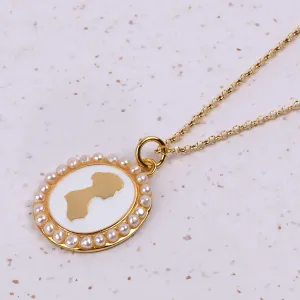 Jane Austen Pearl Silhouette Necklace