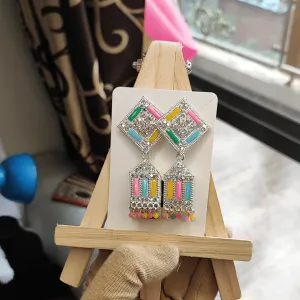 Jewelestia Multicolor Geometric Dangle Earrings