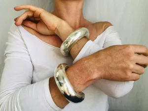 Karen Hill Tribe Sterling Silver SINGLE Bangle. Chunky. Gorgeous 0287
