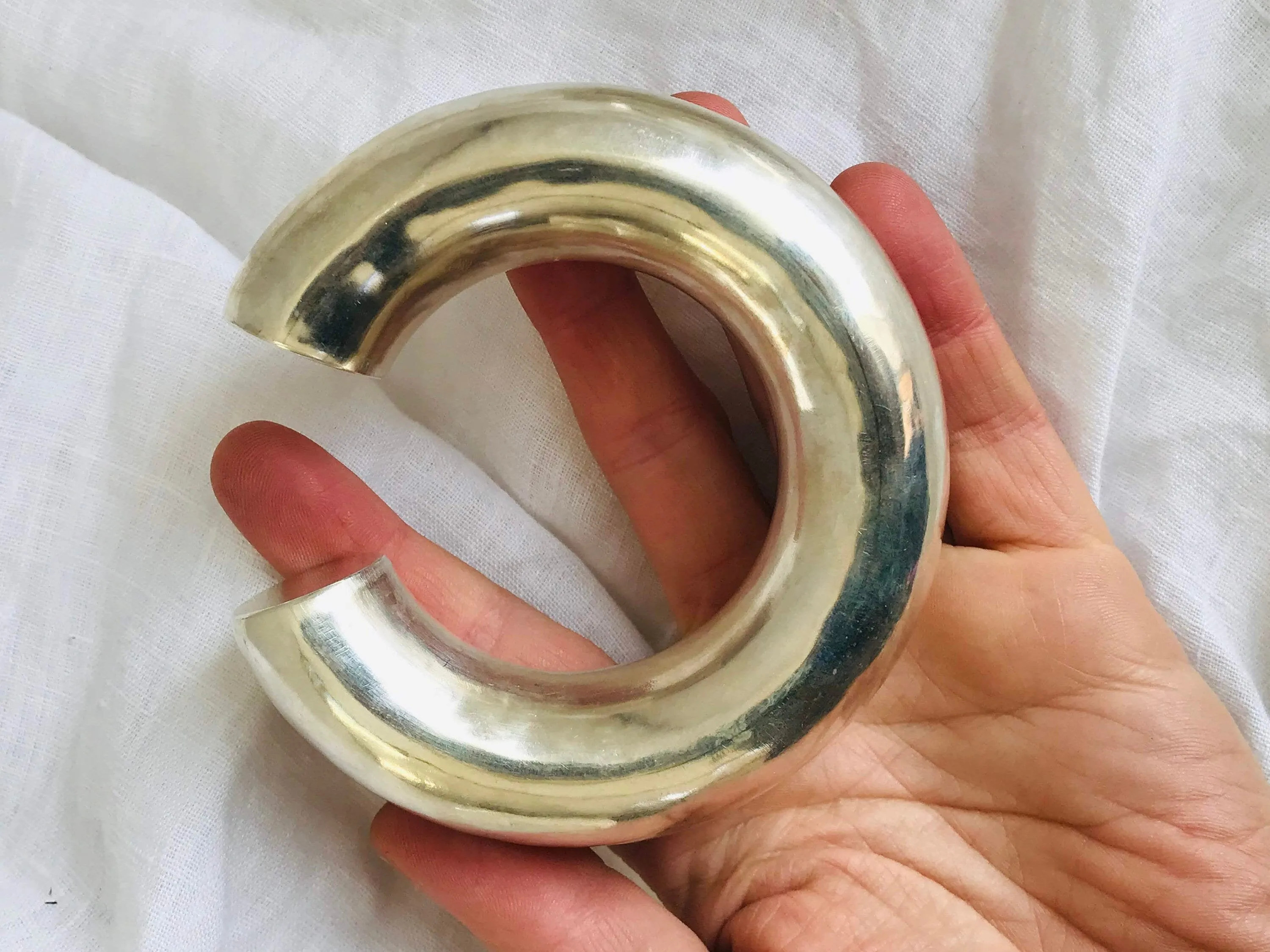 Karen Hill Tribe Sterling Silver SINGLE Bangle. Chunky. Gorgeous 0287