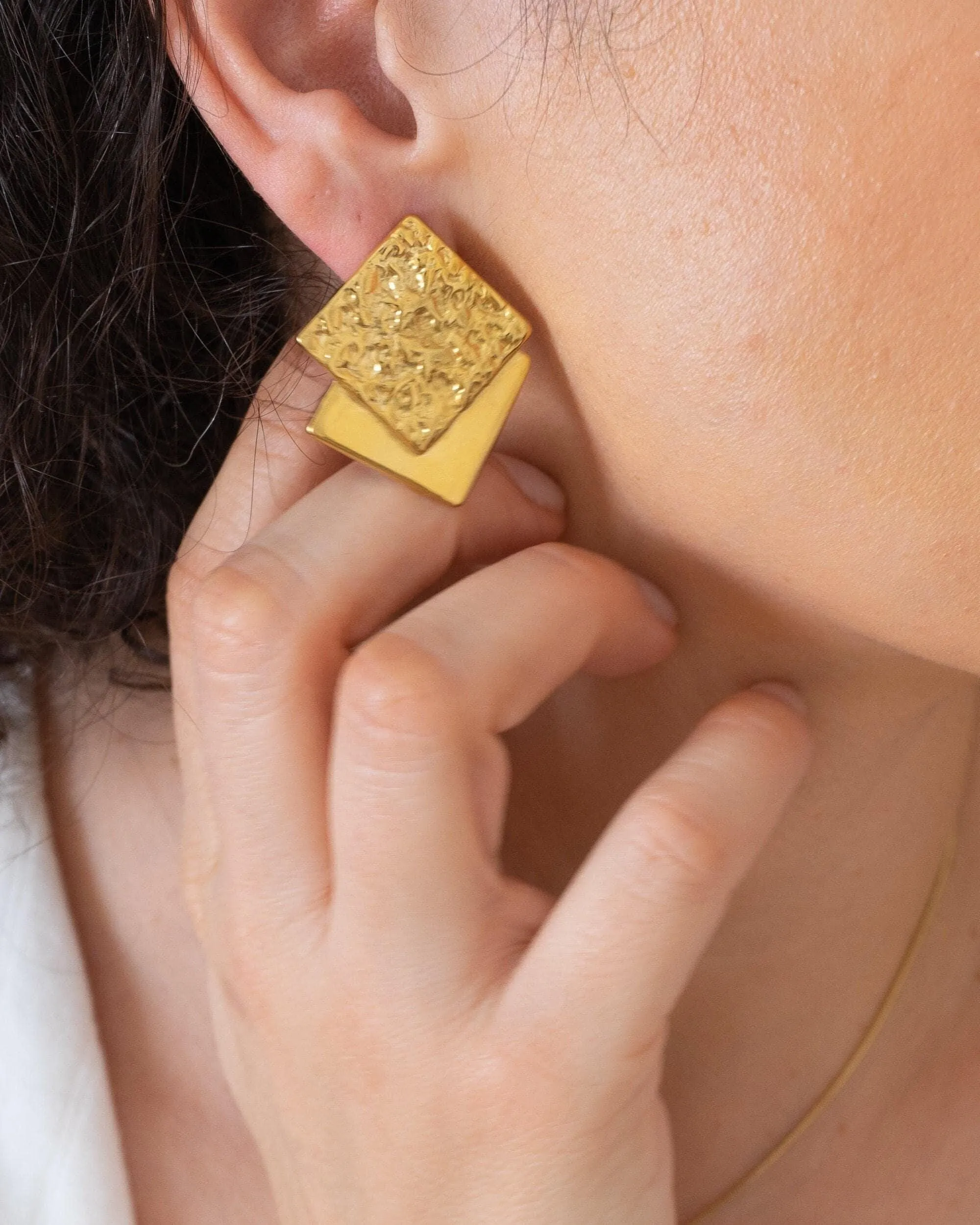 Large Square Geometric Earrings