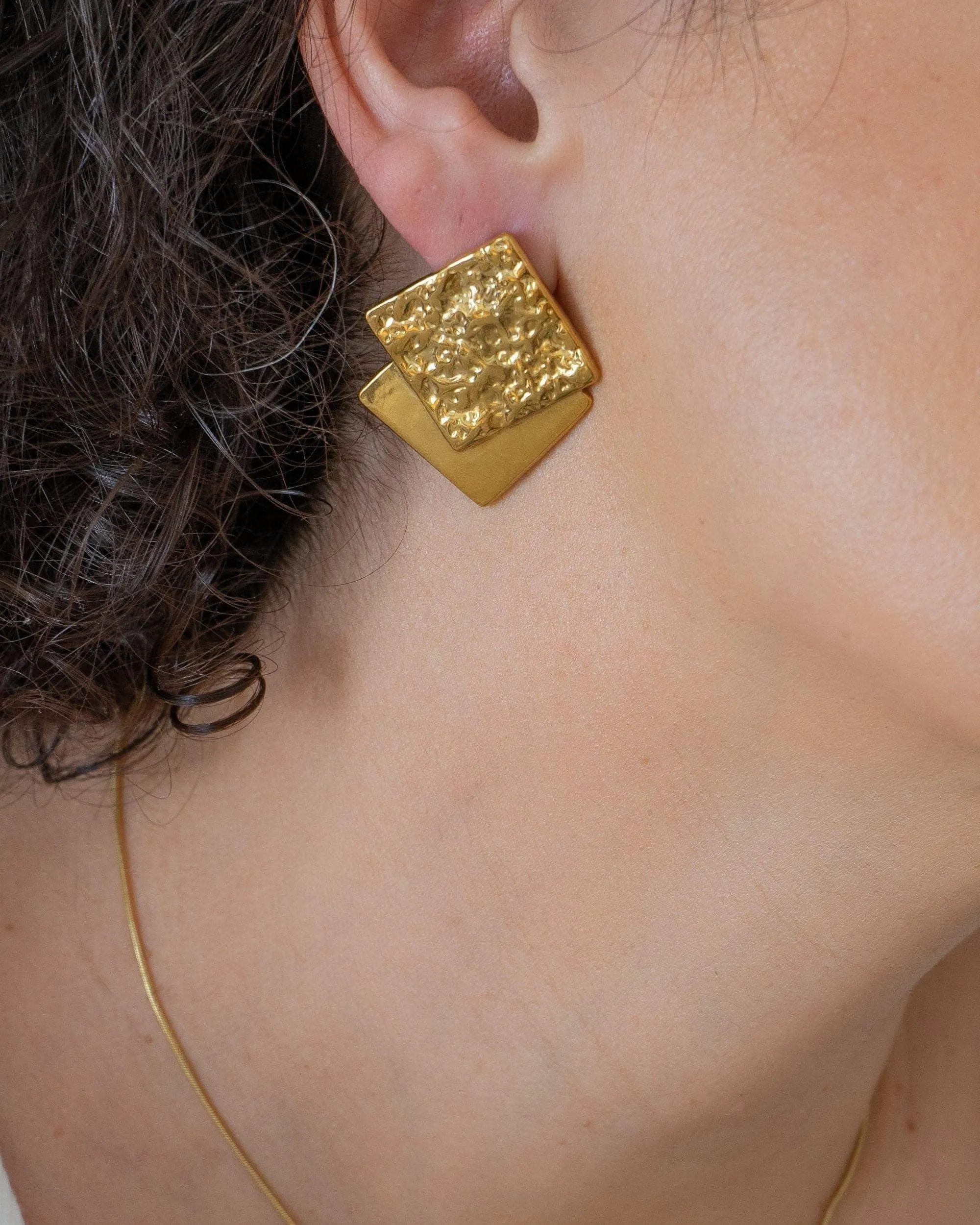 Large Square Geometric Earrings