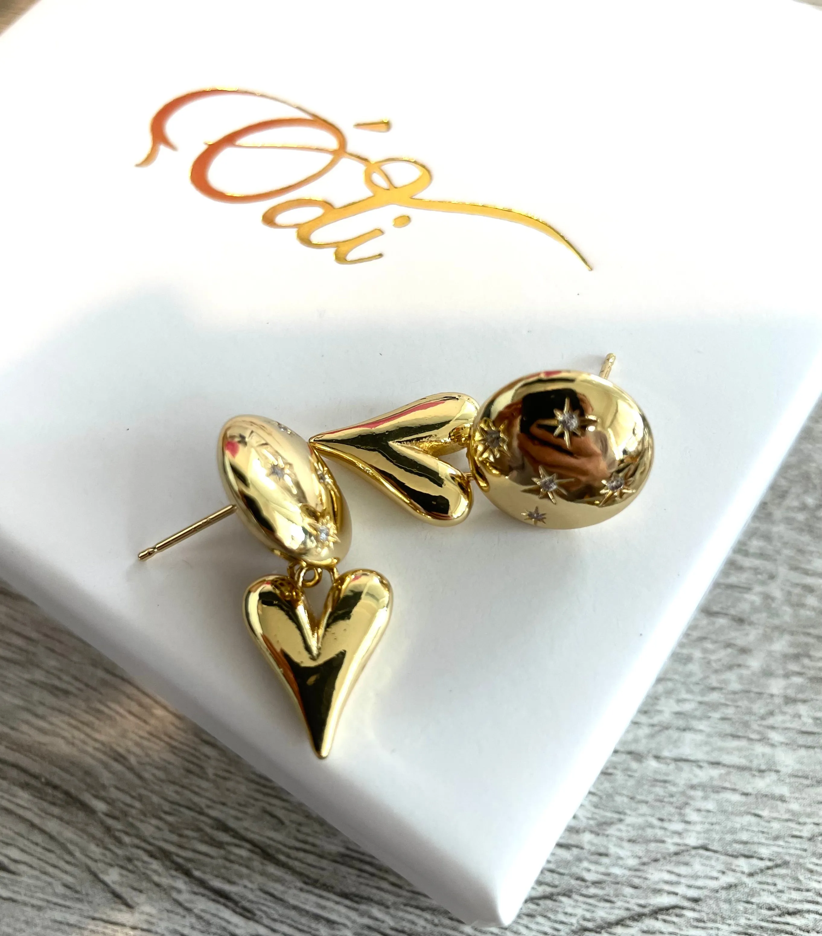 LOVE UNDER STARS-GOLD-EARRINGS-GIFT-CHARM JEWELLERY #238