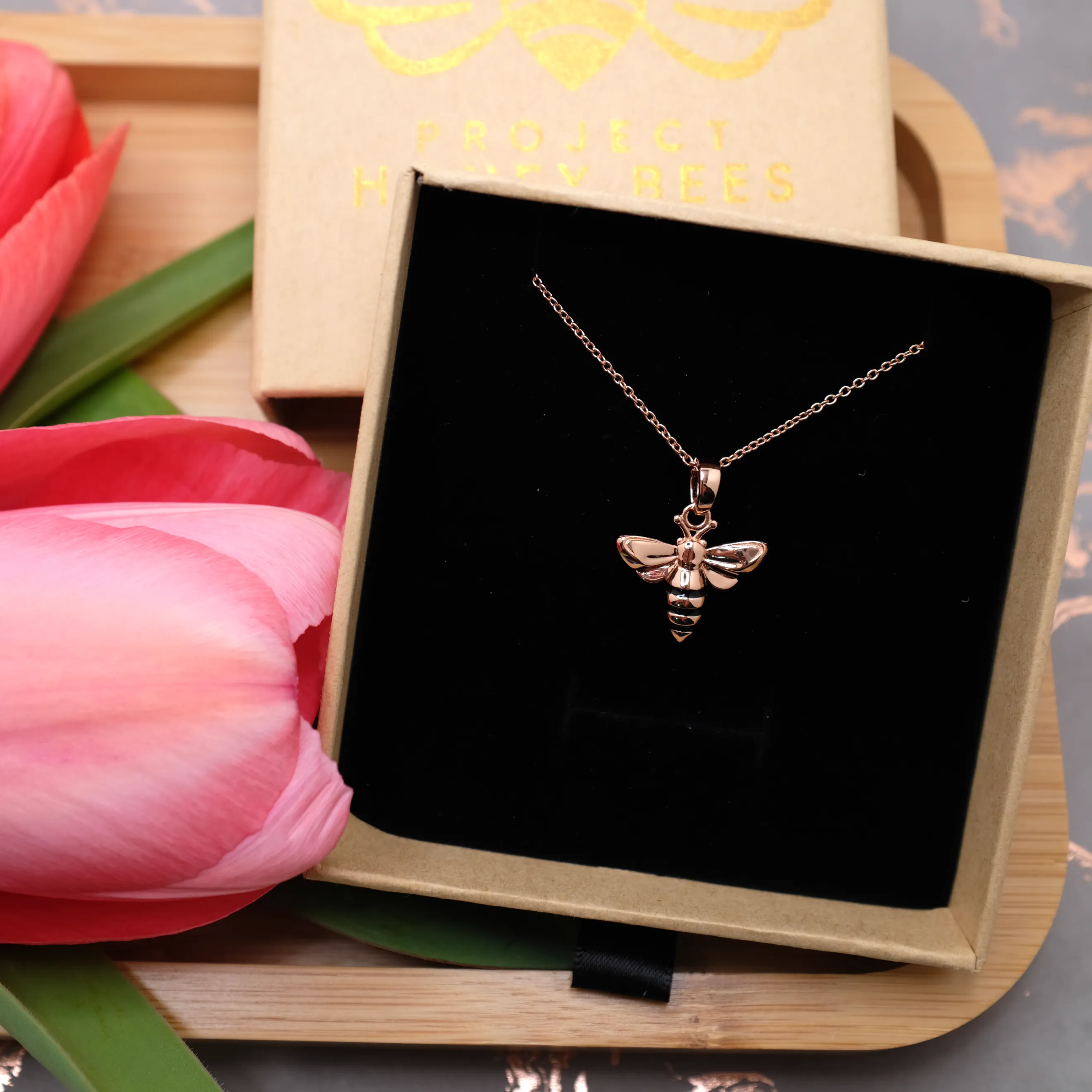 Luxury Queen Bee Necklace Rose Gold *NEW* (Ships 5/1)