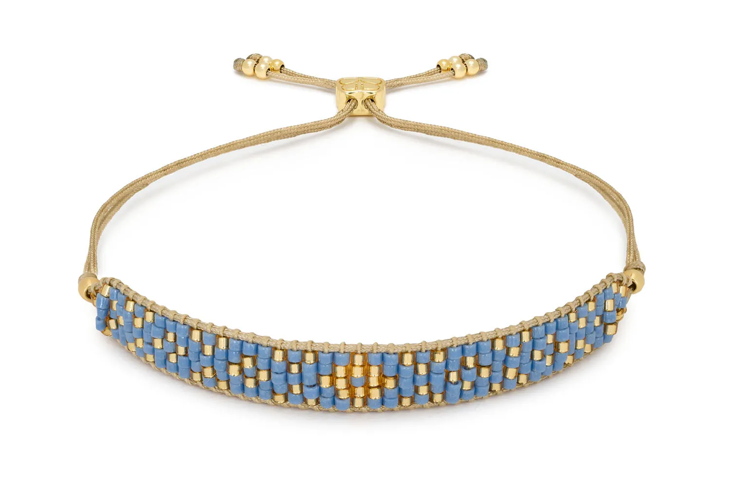 Maya Blue Gold Beaded Friendship Bracelet