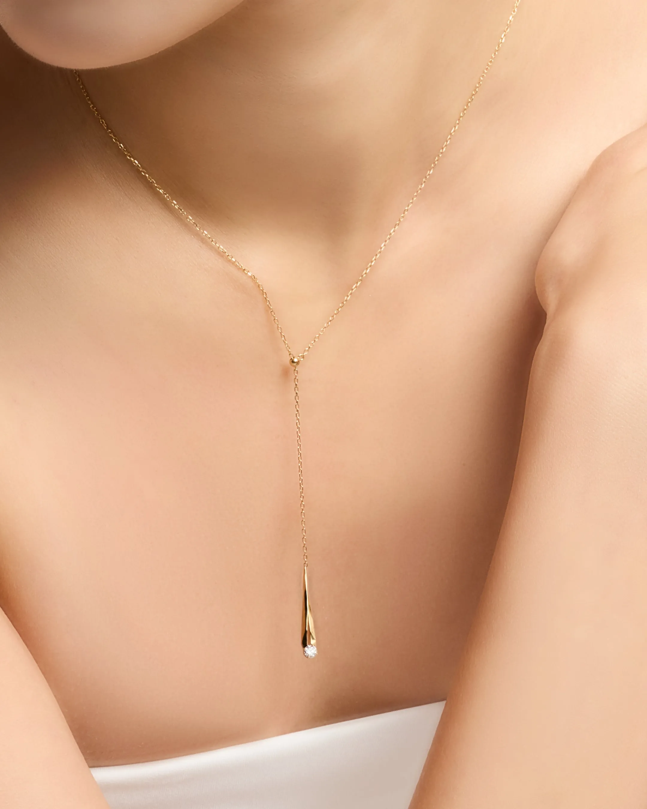 Meteor adjustable lariat necklace