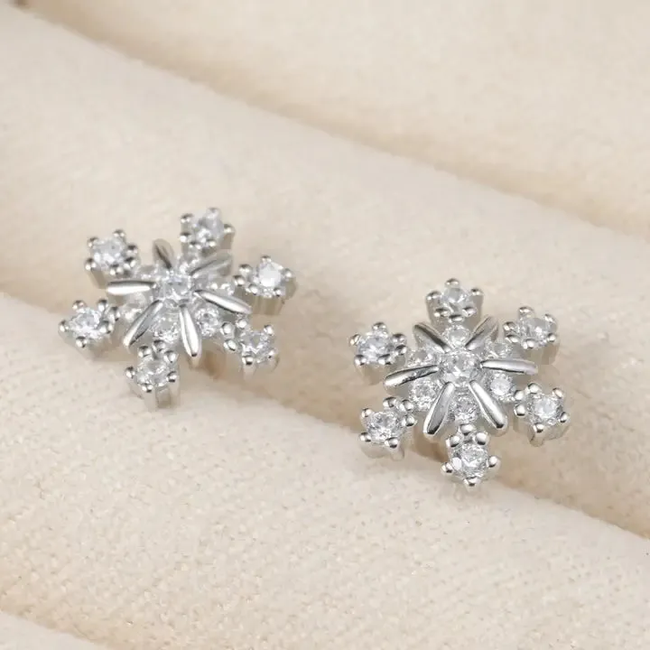 NB SNOWFLAKE STERLING SILVER EARINGS