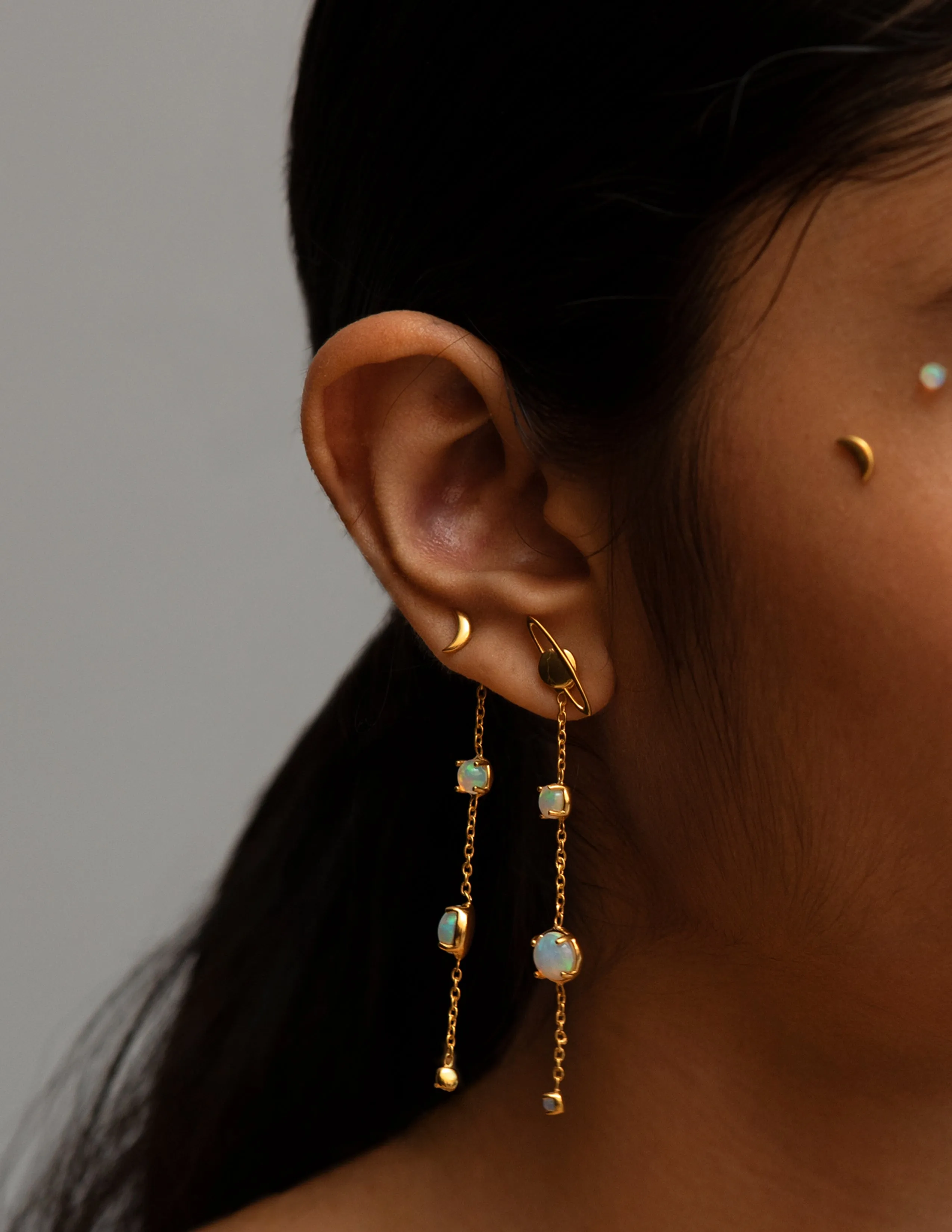 Otherworldly Planet Studs in Silver Tone