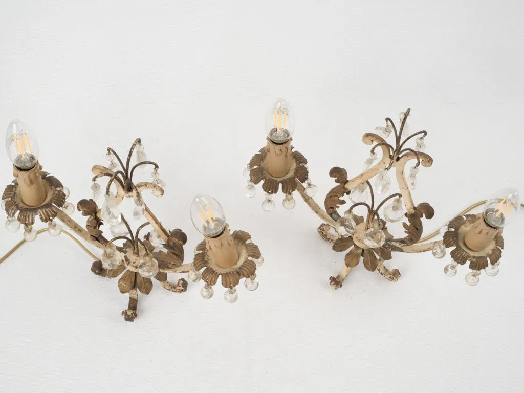 Pair of jeweled French table lamps -  girandoles