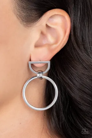 Paparazzi Earring ~ CONTOUR Guide - Silver