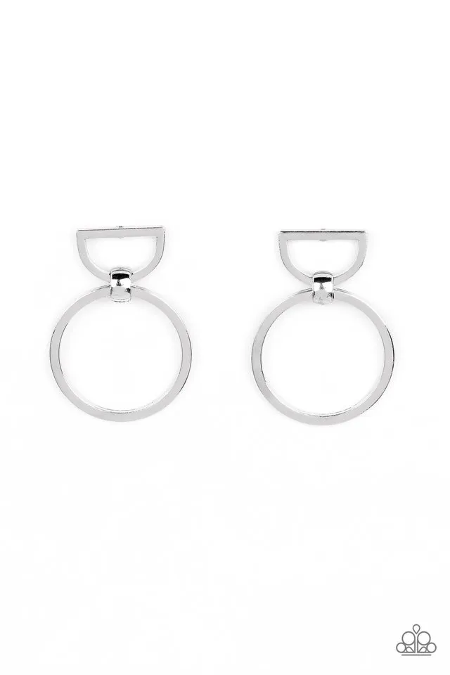 Paparazzi Earring ~ CONTOUR Guide - Silver
