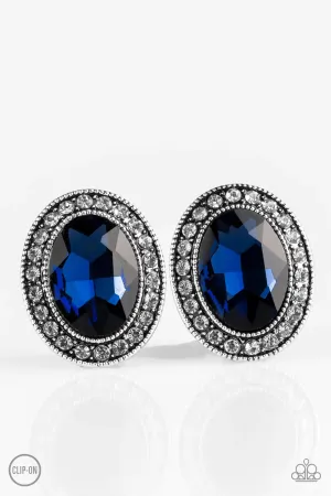 Paparazzi Earring ~ Titanic Treasure - Blue Clip-On