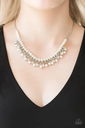 Paparazzi Necklace ~ A Touch of CLASSY - White