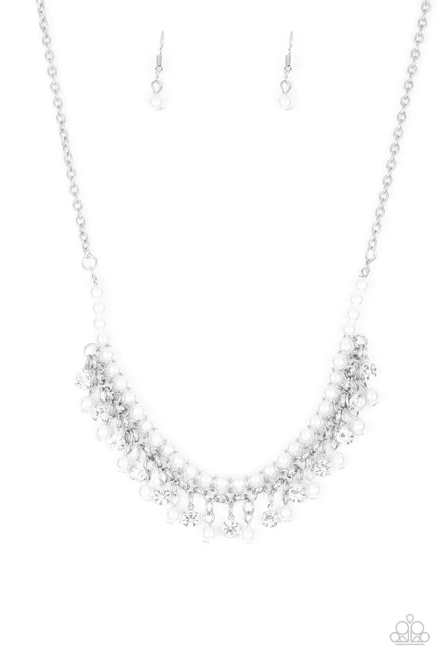 Paparazzi Necklace ~ A Touch of CLASSY - White