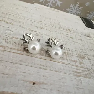 Pearl Reindeer Earrings