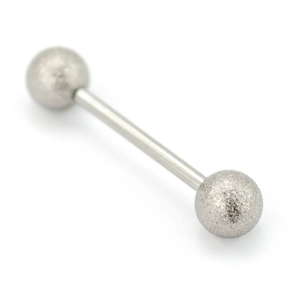 Pierce2go 5 Pack Sandblast Barbell Rings, Stainless Steel Tongue Ring, 14 Gauge - 5/8" Barbell Length
