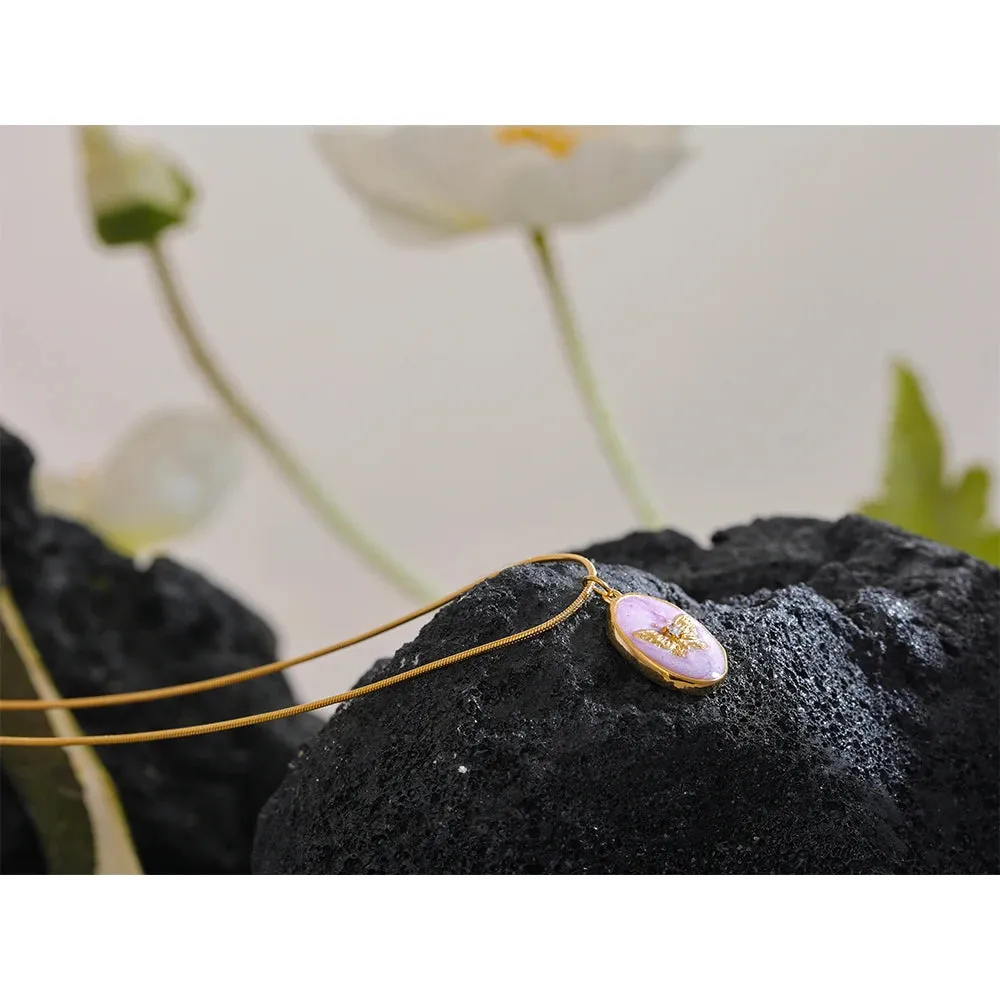 Pink Butterfly Pendant Necklace