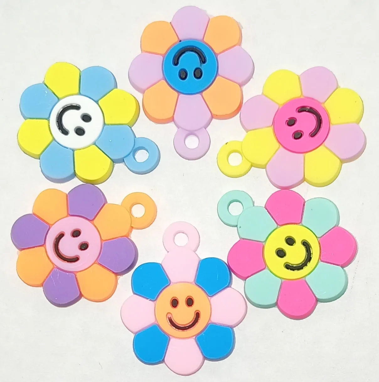 Pink Multicolor Polymer Clay One Hole Charms