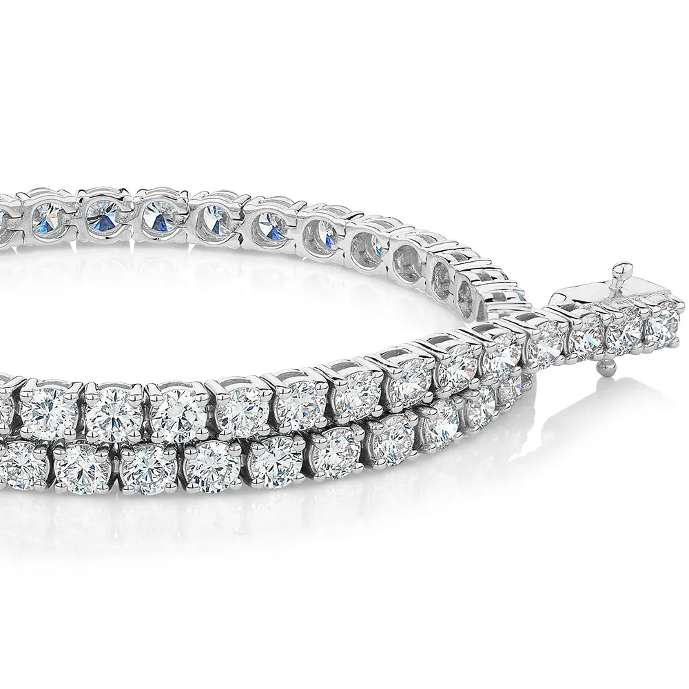 Premium Lab-Grown Diamond, 5 carat TW round brilliant tennis bracelet in 18 carat white gold