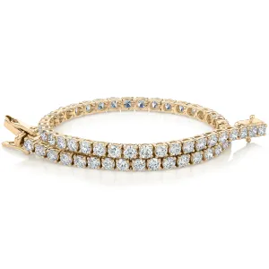 Premium Lab-Grown Diamond, 5 carat TW round brilliant tennis bracelet in 18 carat yellow gold