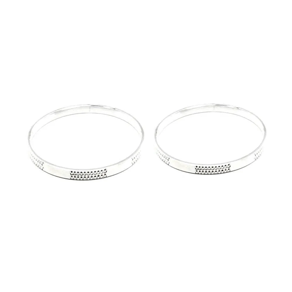 Real 990 Silver Women Bangles Bracelet (Kangan)-Pair
