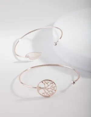 Rose Gold Tree Of Life Bangle Pack