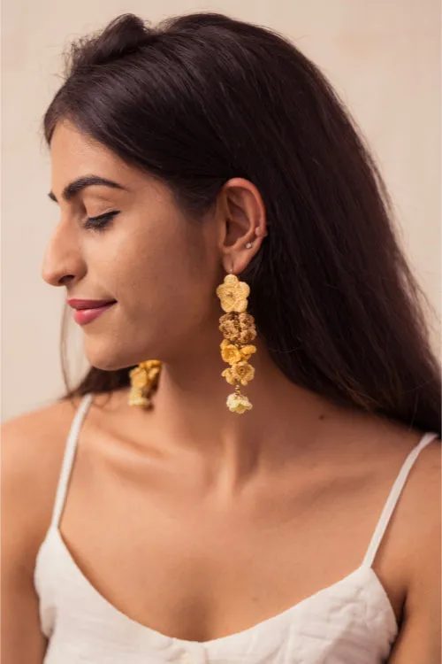 Samoolam Yellow Shower Floral Danglers
