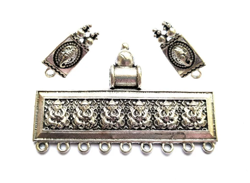 Silver German Silver Ganesha Pendant and Studs