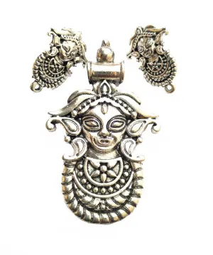 Silver German Silver Goddess Pendant Set