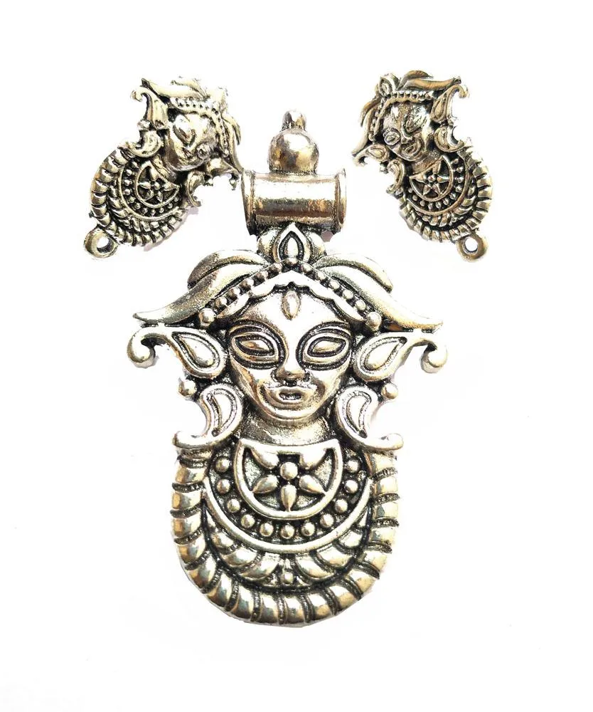 Silver German Silver Goddess Pendant Set