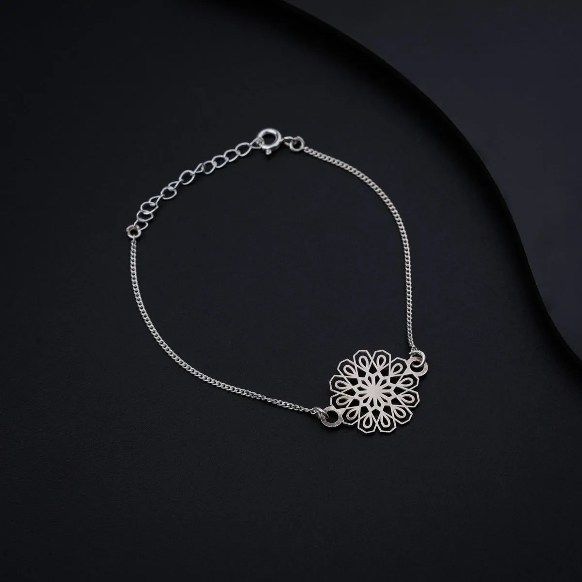 Silver Laser cut Design Bracelet