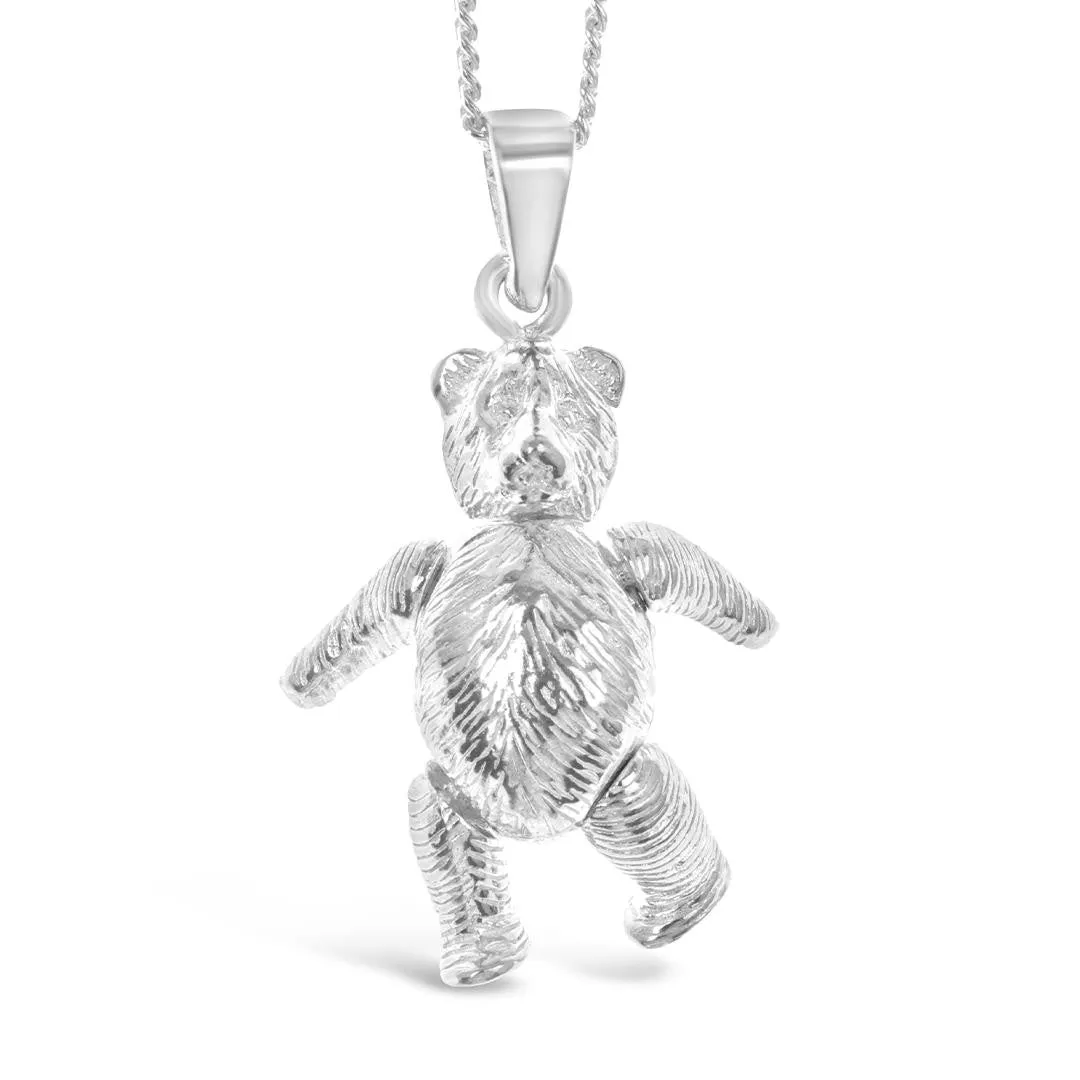 Silver Teddy Bear Necklace