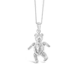 Silver Teddy Bear Necklace