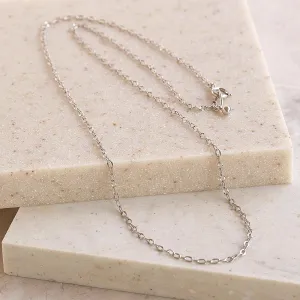 Silver Tone Flat Chain Necklace