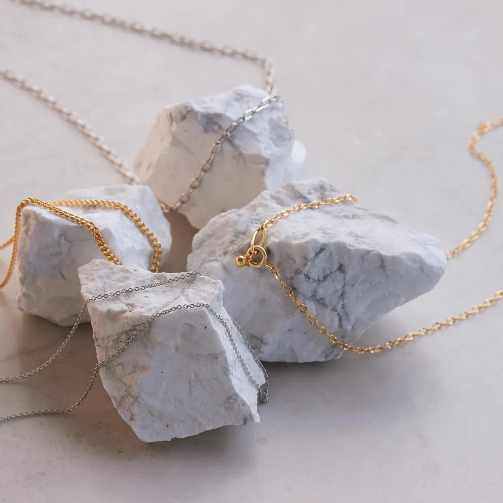 Silver Tone Flat Chain Necklace