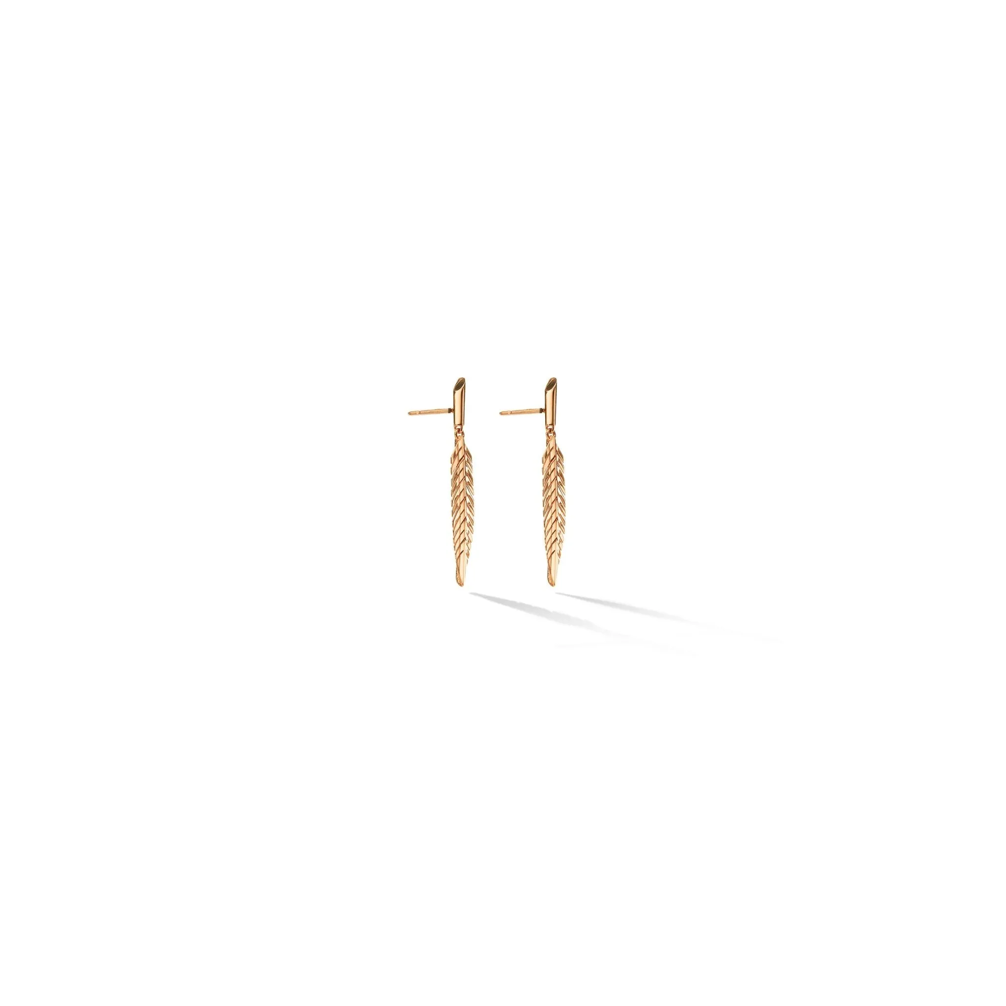 Small Rose Gold Feather Earrings